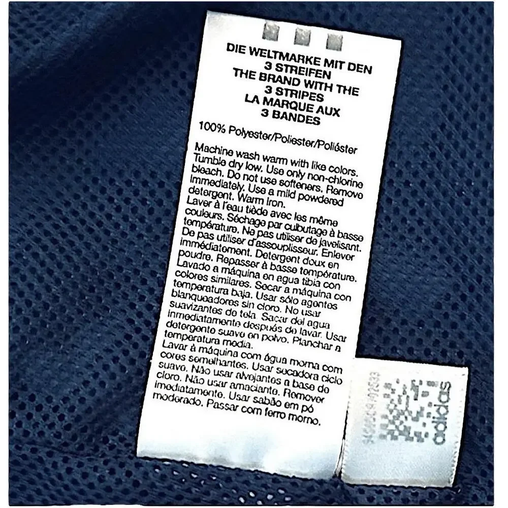 Adidas Track Jacket‎ Blue Iconic Tricot 3 Stripes Sporty Athletic Size Small